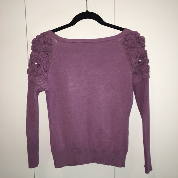 Purple Cardigan with embellished shoulders - Picture 2 of 4